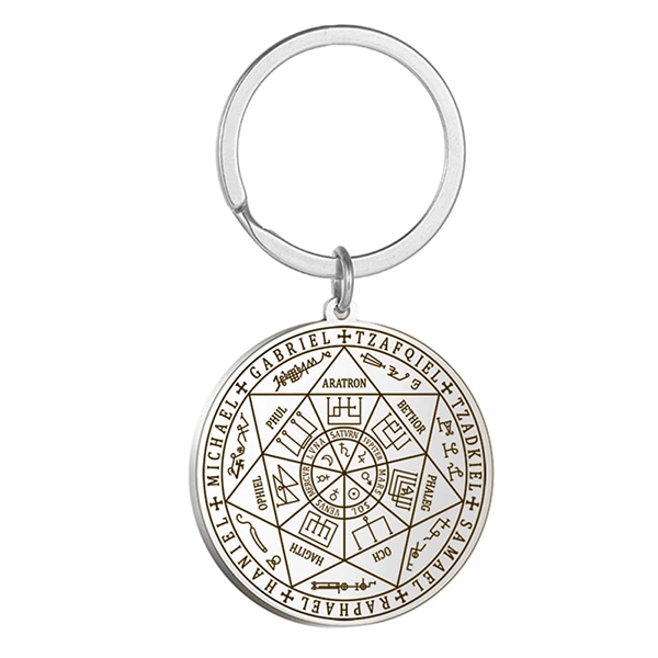 Brelok do kluczy 7 aniołów archaniołów amulet stal