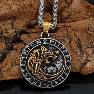 Naszyjnik męski wikingów wisior wiking aegishjalmur amulet