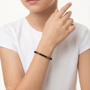 BIŻUTERIA-NA-KOMUNIĘ-DLA-DZIEWCZYNKI-BRANSOLETKA-CZARNY-TURMALIN-SERCE