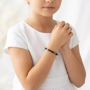 BIŻUTERIA-NA-KOMUNIĘ-DLA-DZIEWCZYNKI-BRANSOLETKA-CZARNY-TURMALIN-SERCE