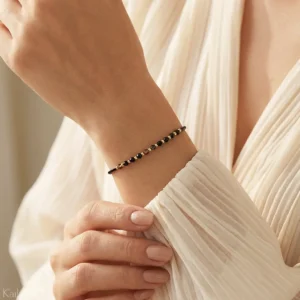 Bransoletka agat z kamieni naturalnych na sznurku szczęścia