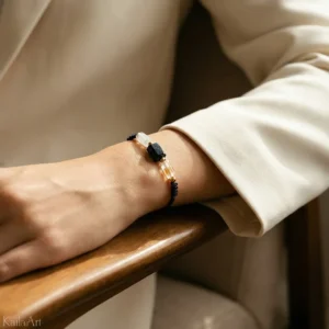 BRANSOLETKA-CYTRYN-CZARNY-TURMALIN