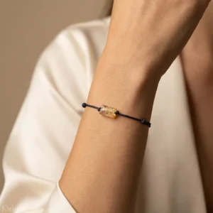 Bransoletka cytryn naturalny sznurek szczęścia kamień