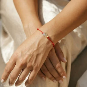 Bransoletka czerwona cytryn naturalny szczęścia regulowana