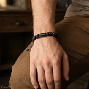 Bransoletka czarny turmalin duże kamienie szczęścia