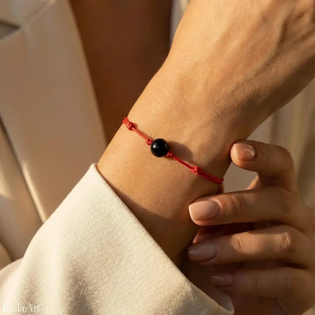 BRANSOLETKA-CZARNY-TURMALIN-CZERWONA-OCHRONNA-Z-TURMALINEM-NA-SZCZESCIE