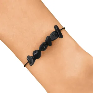 BRANSOLETKA-CZARNY-TURMALIN-SZCZĘŚCIA-SZNURKOWA-Z-REGULACJĄ-OCHRONNA-AMULET