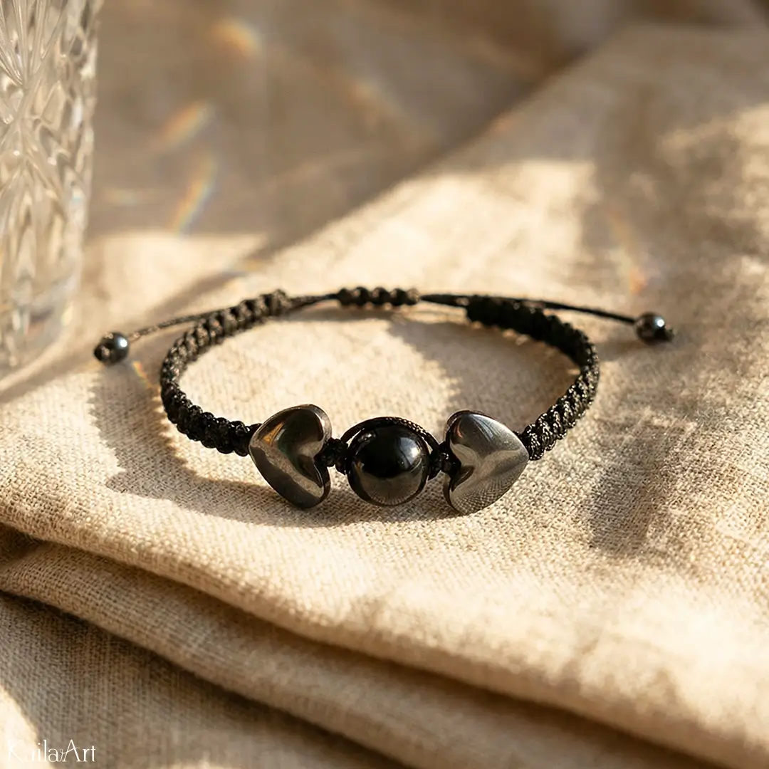 BRANSOLETKA-TURMALIN-HEMATYT-SZCZĘŚCIA-KAMIIENIE-NATURALNE-SZNURKOWA-GRATIS