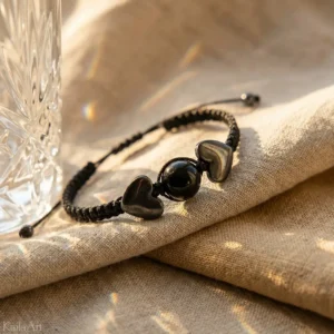 BRANSOLETKA-TURMALIN-HEMATYT-SZCZĘŚCIA-KAMIIENIE-NATURALNE-SZNURKOWA-GRATIS