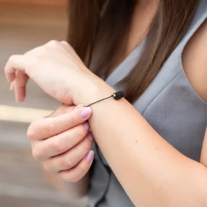 BRANSOLETKA-CZARNY-TURMALIN-TALIZMAN-OCHRONA-SZCZĘŚCIA-Z-REGULACJĄ-SZNUREK