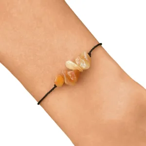 BRANSOLETKA-KARNEOL-NATURALNY-KAMIEŃ-SZCZĘŚCIA-NA-SZNURKU-Z-REGULACJĄ