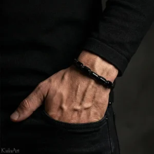 Bransoletka naturalny czarny turmalin z kamieni szczęścia