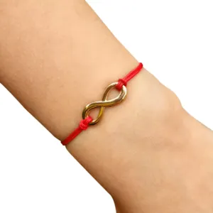 BRANSOLETKA-NIESKOŃCZONOŚĆ-CZERWONA-ZŁOTA-CELEBRYTKA-INFINITY-SZNUREK
