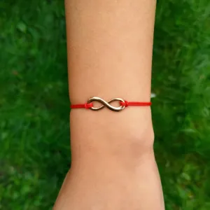 BRANSOLETKA-NIESKOŃCZONOŚĆ-CZERWONA-ZŁOTA-CELEBRYTKA-INFINITY-SZNUREK
