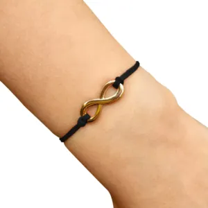 BRANSOLETKA-NIESKOŃCZONOŚĆ-ZŁOTA-SZNUREK-SZCZĘŚCIA-INFINITY-ZNAK-REGULACJA