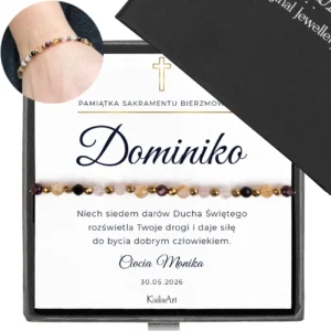 BRANSOLETKA-PAMIĄTKA-NA-BIERZMOWANIE-Z-KAMIENI-NATURALNYCH-DEDYKACJA-1