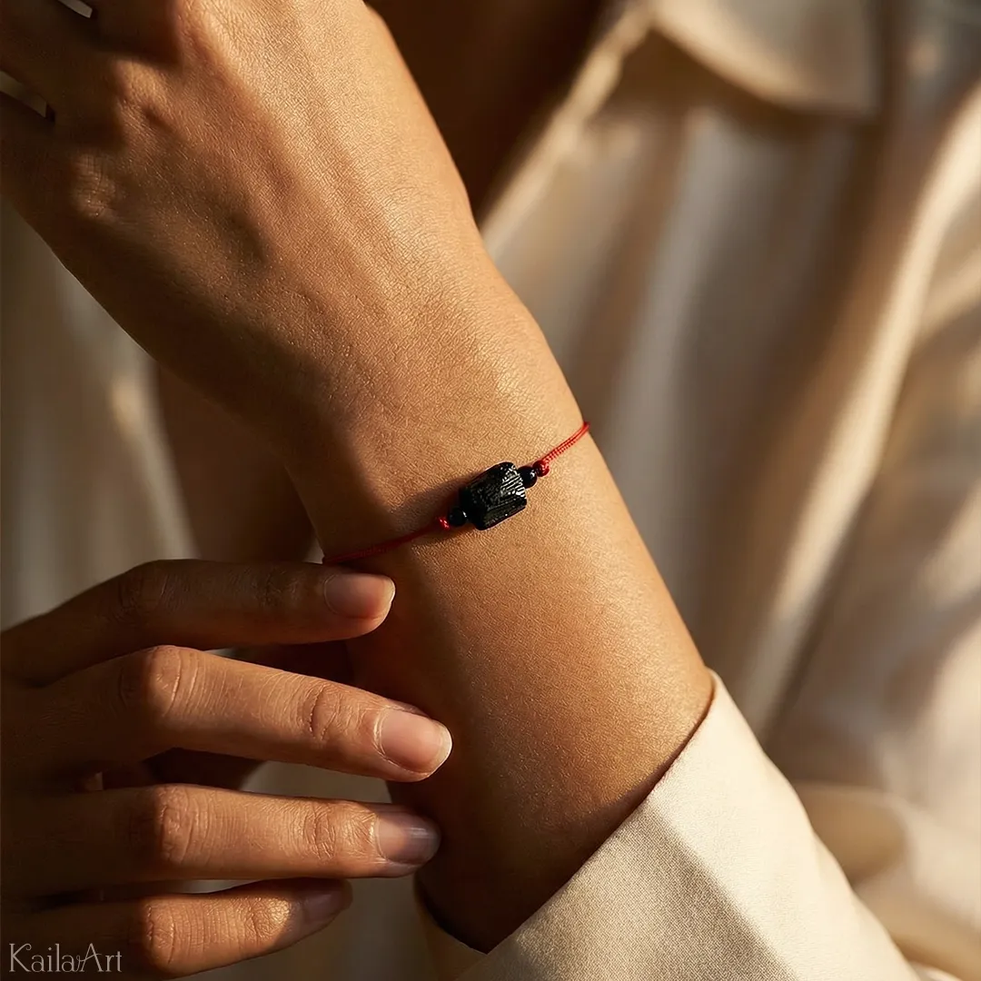 BRANSOLETKA-SZCZĘŚCIA-CZERWONA-DAMSKA-SZNURKOWA-CZARNY-TURMALIN-NATURALNY