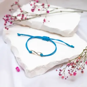 BRANSOLETKA-SZNURKOWA-ZNAK-NIESKOŃCZONOŚĆ-SZCZĘŚCIA-SREBRNA-NIEBIESKA