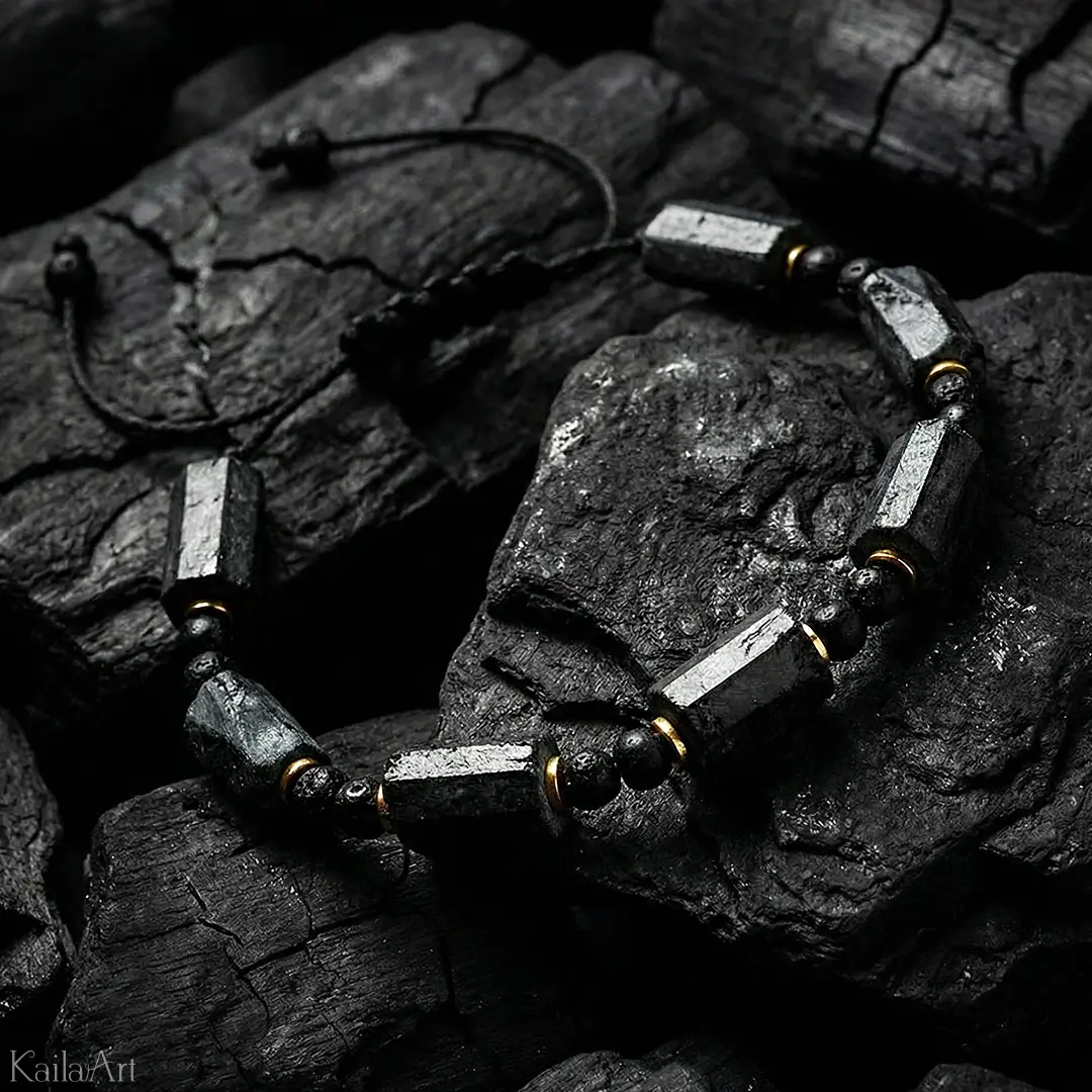 BRANSOLETKA-TALIZMAN-SZCZĘŚCIA-CZARNY-TURMALIN-KAMIEŃ-NATURALNY-OCHRONA