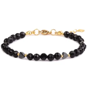 BRANSOLETKA-TURMALIN-CZARNY-HEMATYT-SERCE-Z-KAMIENI-SZLACHETNYCH-STAL