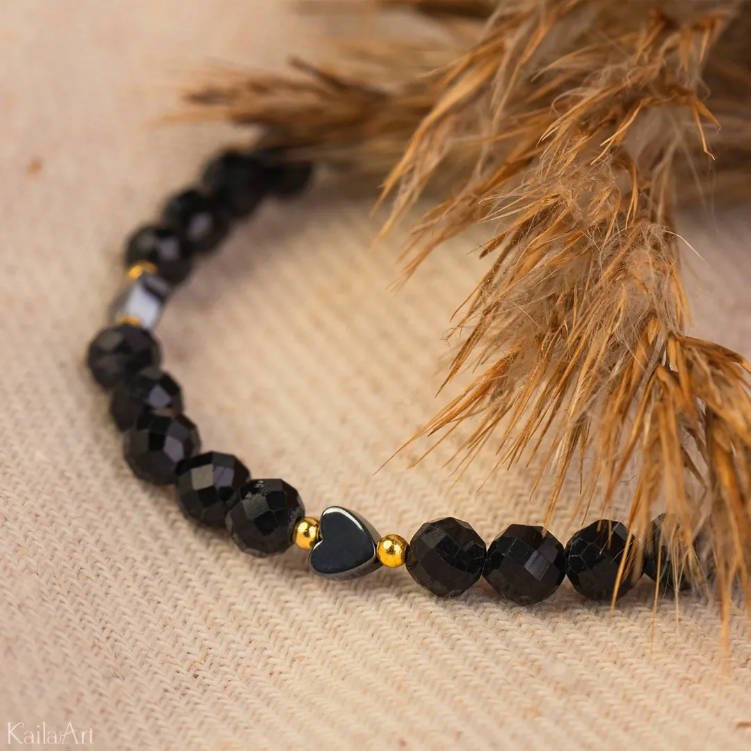 BRANSOLETKA-TURMALIN-CZARNY-HEMATYT-SERCE-Z-KAMIENI-SZLACHETNYCH-STAL