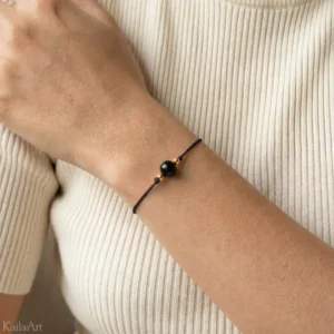 BRANSOLETKA-TURMALIN-SZNURKOWA-KAMIEŃ-NATURALNY-SZCZĘŚCIA-Z-REGULACJĄ