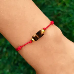 BRANSOLETKA-TYGRYSIE-OKO-NA-SZCZĘŚCIE-KAMIEŃ-SZNURKOWA-CZERWONA-TALIZMAN