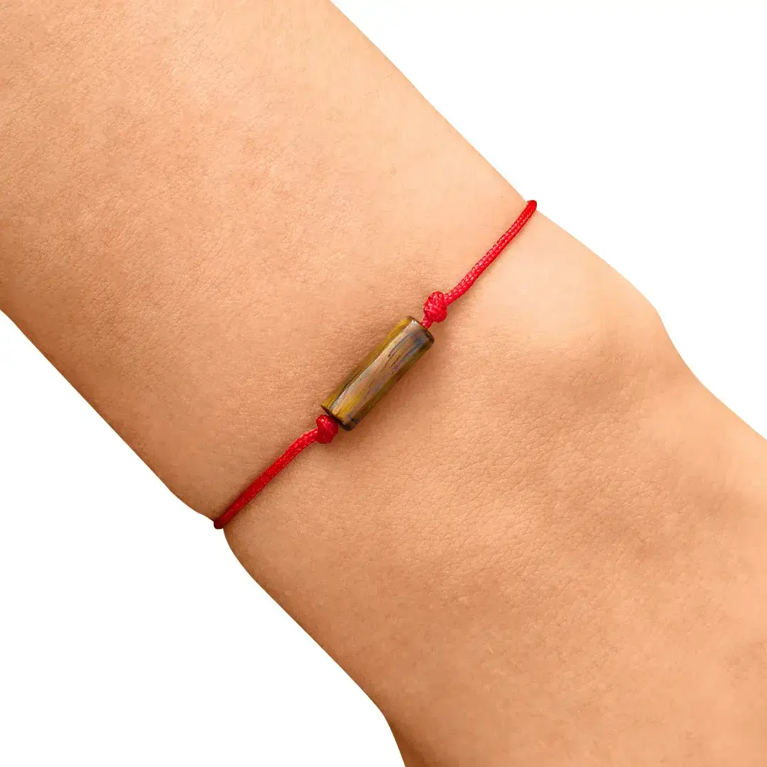 BRANSOLETKA-TYGRYSIE-OKO-NATURALNE-BIŻUTERIA-SZCZĘŚCIA-CZERWONA-DAMSKA