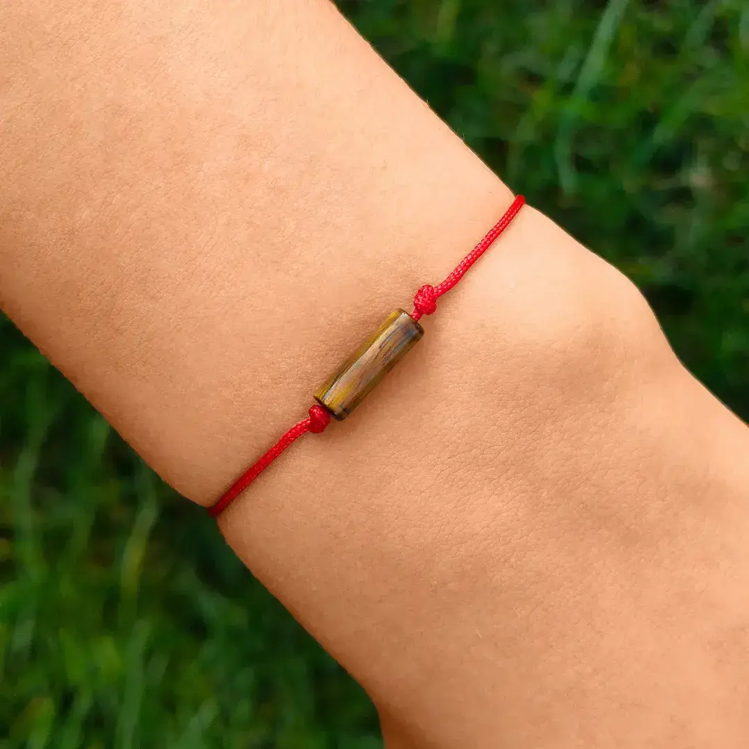 BRANSOLETKA-TYGRYSIE-OKO-NATURALNE-BIŻUTERIA-SZCZĘŚCIA-CZERWONA-DAMSKA