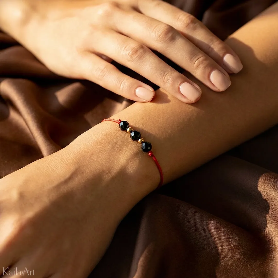 BRANSOLETKA-Z-KAMIENI-OCHRONNYCH-CZARNY-TURMALIN-NATURALNY-DAMSKA-CZERWONA