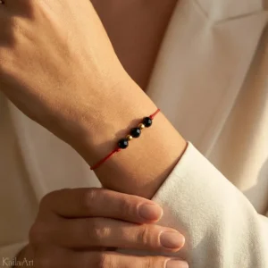 Bransoletka z kamieni ochronnych czarny turmalin damska czerwona