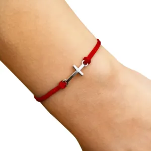 BRANSOLETKA-Z-KRZYŻYKIEM-NA-SZNURKU-DAMSKA-CZERWONA-KRZYŻYK-KRZYŻ-WIARA