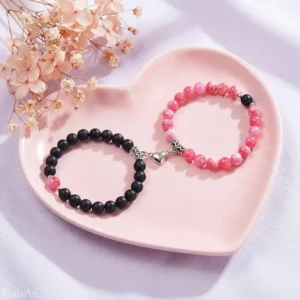 Bransoletki dla par serce na magnes walentynki prezent dla 2