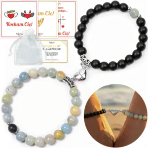 BRANSOLETKI-MAGNETYCZNE-DLA-PARY-PRZYJAZNI-SERCE-KAMIEN-STAL-CHIRURGICZNA