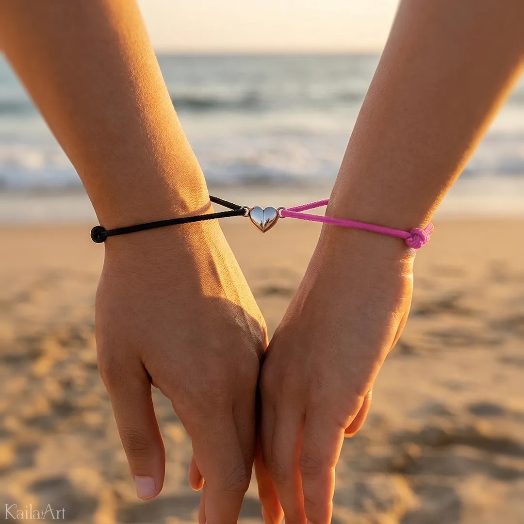 BRANSOLETKI-MAGNETYCZNE-SERCE-DLA-PRZYJACIÓŁEK-PAR-BFF-NA-MAGNES-RÓŻOWE