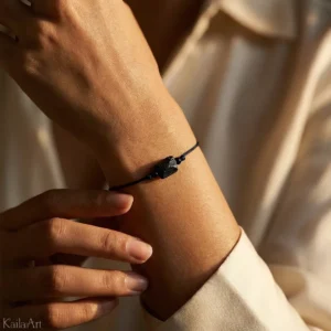 CZARNY-TURMALIN-BRANSOLETKA-KAMIEŃ-SZCZĘŚCIA-OCHRONA-ENERGIA-Z-REGULACJĄ