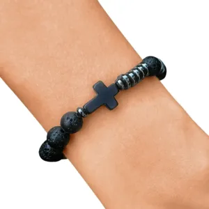 KRZYŻYK-Z-HEMATYTU-BRANSOLETKA-Z-KAMIENI-NATURALNYCH-DAMSKA-KORALIKI-LAWA