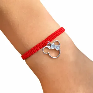 MYSZKA-MIKI-BRANSOLETKA-CHARMS-SREBRNA-SZNURKOWA-CZERWONA-DLA-DZIECI-DAMSKA