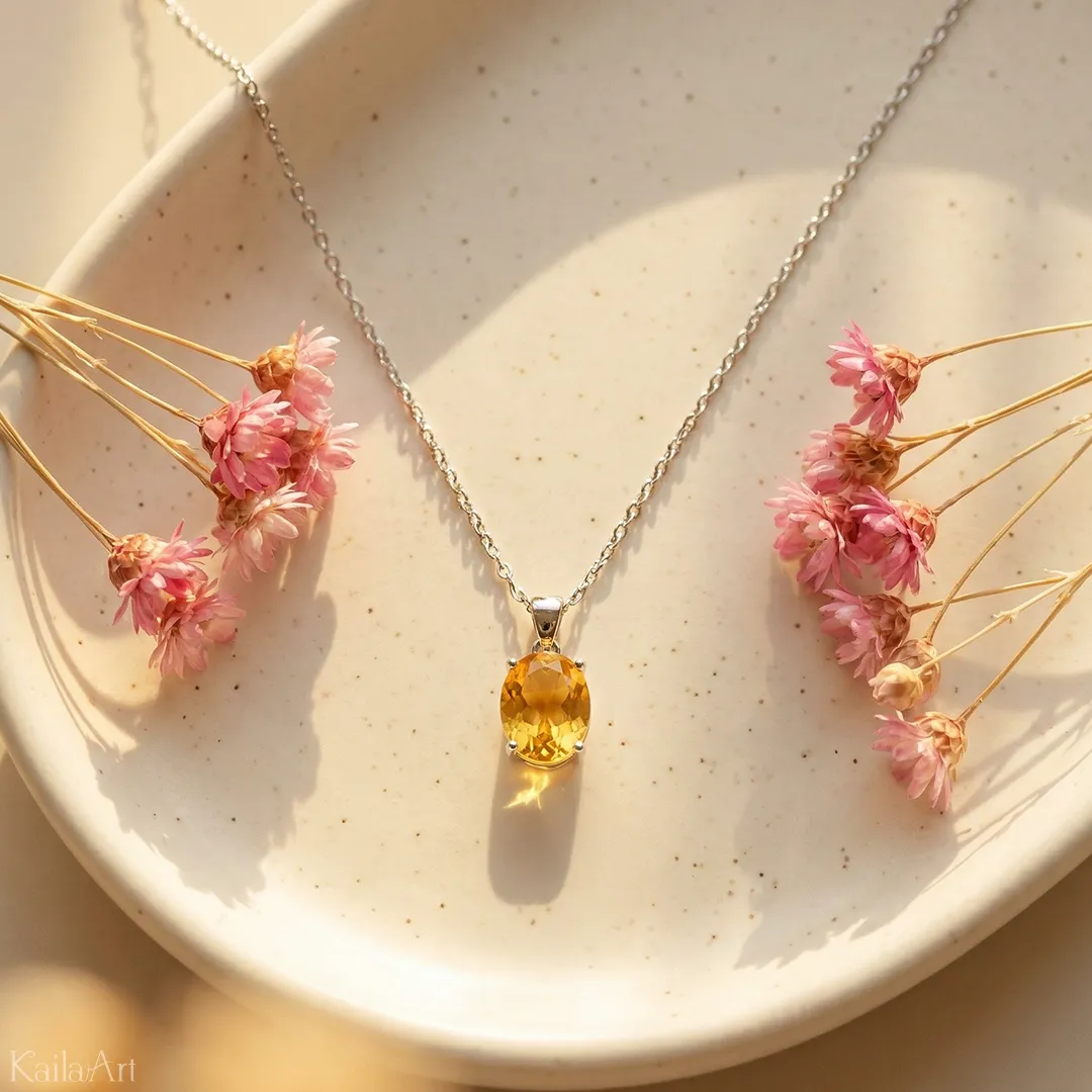 NASZYJNIK-CYTRYN-NATURALNY-TALIZMAN-ŁAŃCUSZEK-Z-CYTRYNEM-KAMIEŃ-SZCZĘŚCIA