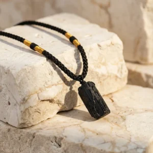 Czarny turmalin naszyjnik naturalny kamień wisior
