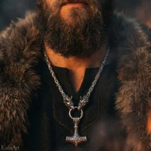 Naszyjnik męski thor młot wikingów wiedźmin szkoła wilka