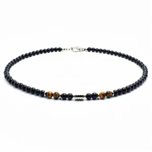 NASZYJNIK-MĘSKI-TYGRYSIE-OKO-Z-KAMIENI-DAMSKI-KORALIKI-STAL-SZLACHETNA-316L