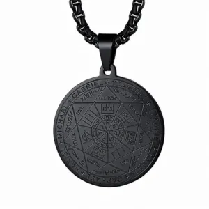 NASZYJNIK-TALIZMAN-7-ANIOŁÓW-ARCHANIOŁÓW-SZCZĘŚCIA-PIECZĘĆ-AMULET-STAL-316L
