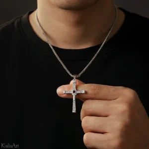 Naszyjnik krzyż srebrny vin diesel toretto fast n7