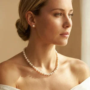 Naszyjnik z pereł naturalnych + kolczyki z perłą zestaw