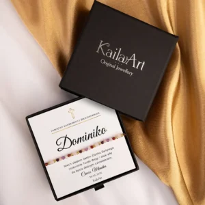 PREZENT-NA-BIERZMOWANIE-PAMIĄTKA-BRANSOLETKA-CZERWONA-Z-DEDYKACJĄ