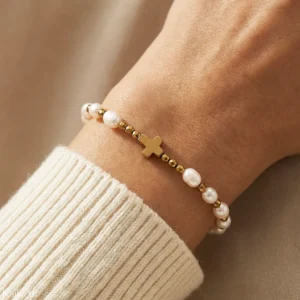 Różaniec-bransoletka-perły-naturalne-hematyt-dziesiątka-na-rękę