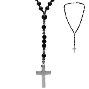 RÓŻANIEC-DUŻY-NASZYJNIK-DAMSKI-MĘSKI-Z-KAMIENIENI-NATURALNYCH-KAMIEŃ-KRZYŻ