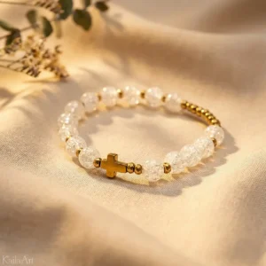 RÓŻANIEC-GÓRSKI-KRYSZTAŁ-BRANSOLETKA-Z-KRZYŻYKIEM-KAMIEŃ-DZIESIĄTKA-NA-RĘKĘ