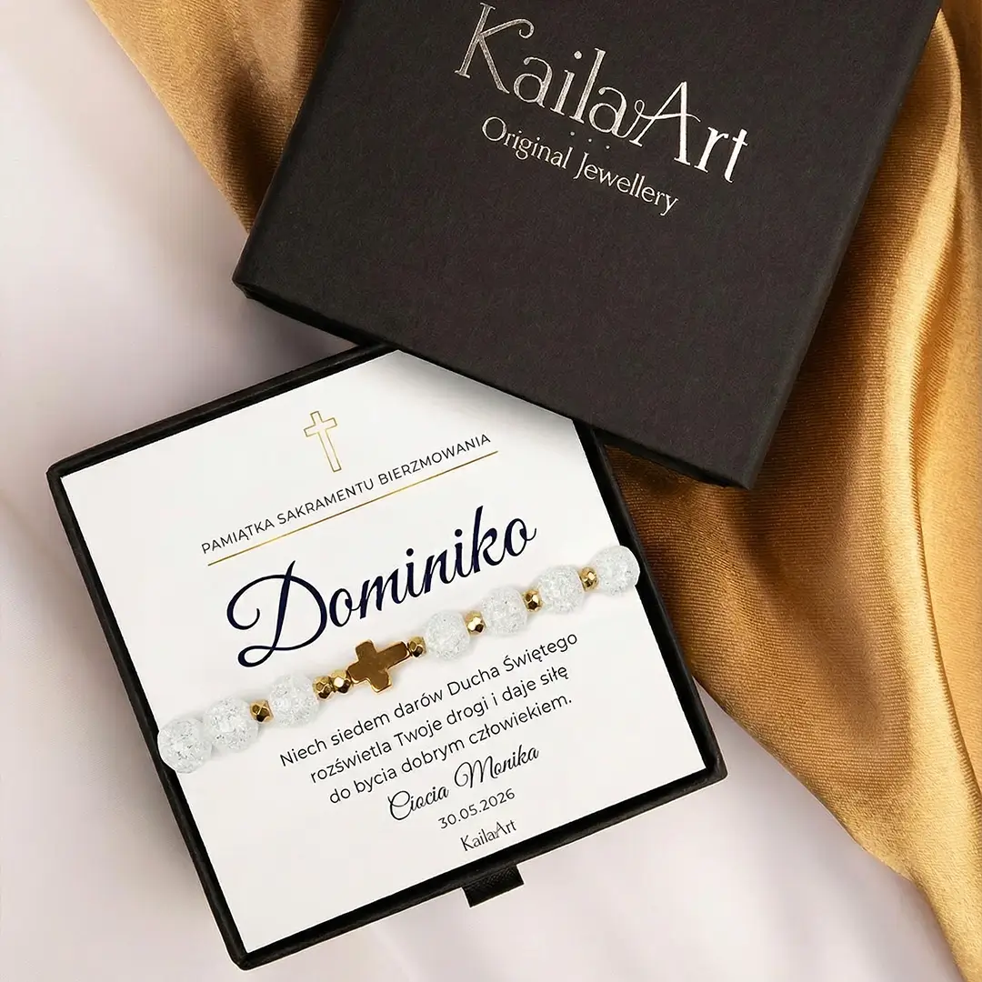 RÓŻANIEC-NA-BIERZMOWANIE-BRANSOLETKA-GÓRSKI-KRYSZTAŁ-KRZYŻ